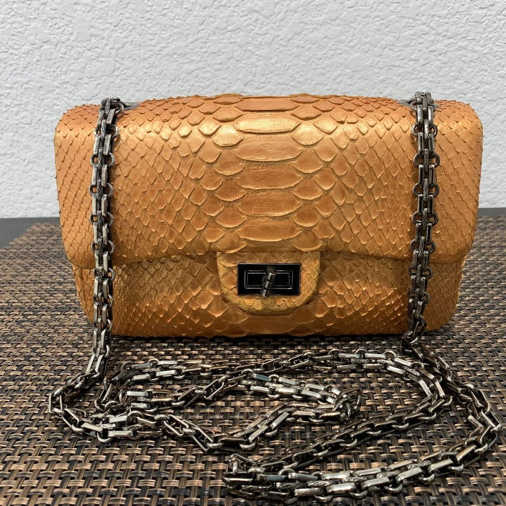 Exotic Python Leather Genuine Cross Body Women's Hand Bag Great Condition Real